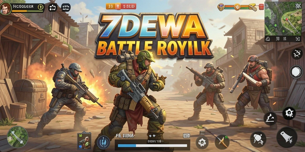 Gameplay menegangkan di 7DEWA Battle Royale.