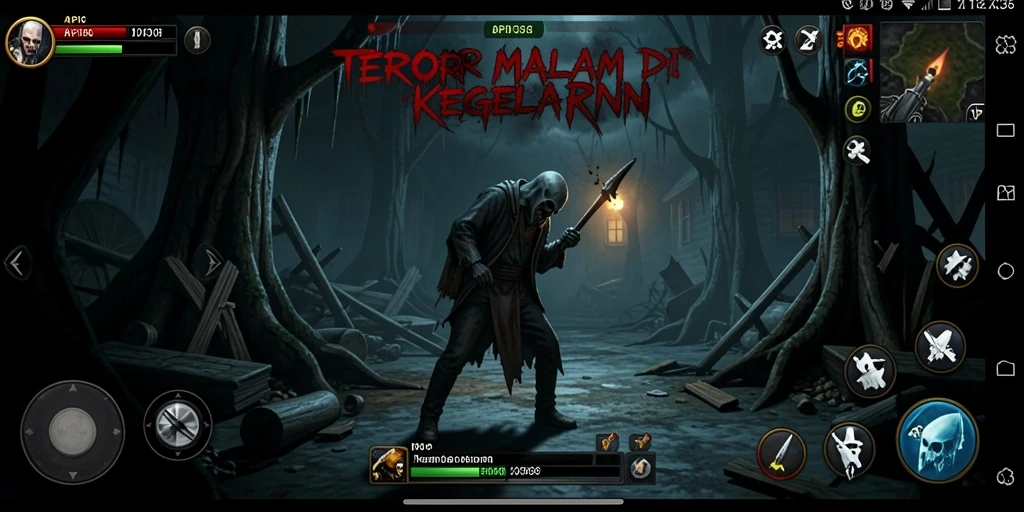 Screenshot gameplay yang menampilkan suasana Horror yang mencekam.