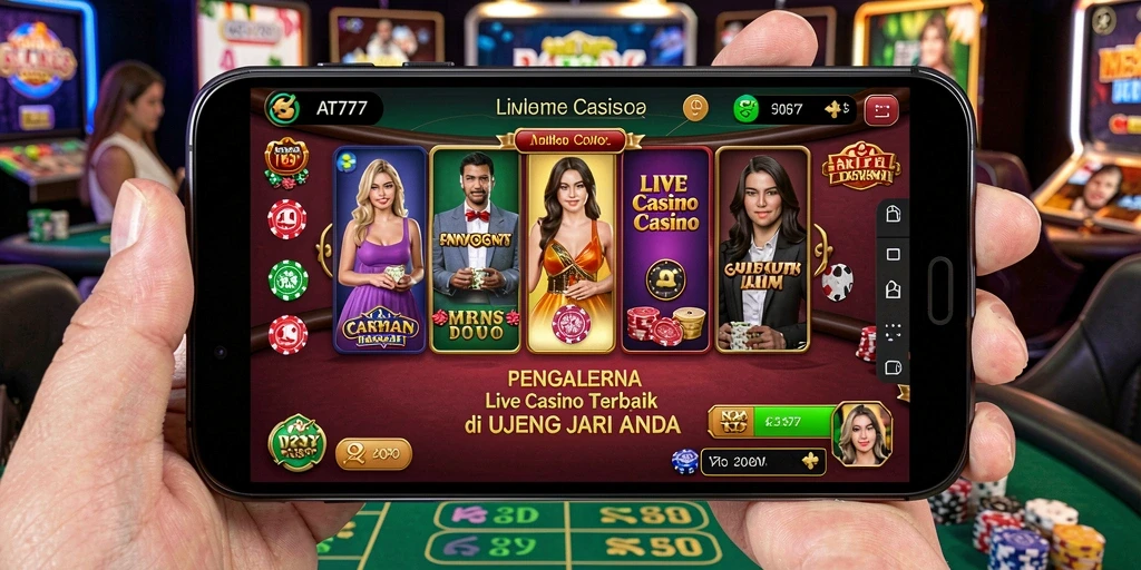 Tampilan gameplay Live Casino dengan dealer langsung yang profesional.