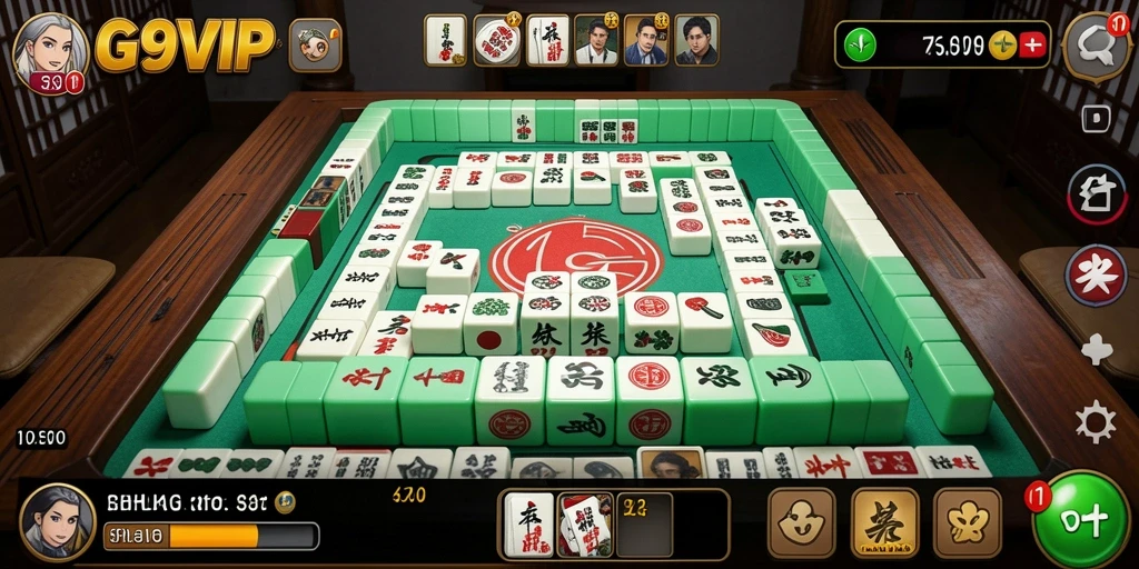 Tampilan gameplay G9VIP dengan ubin Mahjong yang menantang.