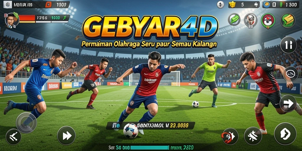 Tampilan gameplay GEBYAR4D yang mendebarkan dalam aksi olahraga.