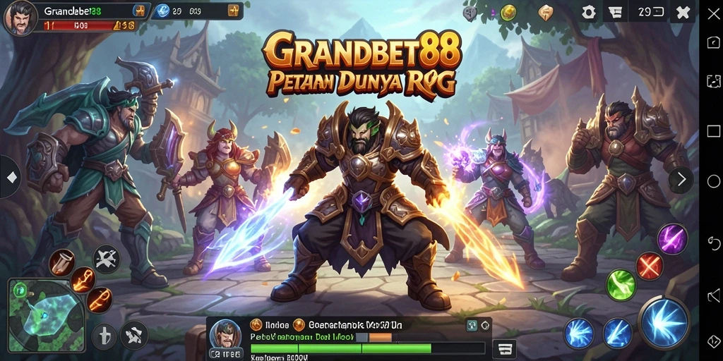 Menampilkan aksi seru dalam permainan RPG GRANDDBET88.
