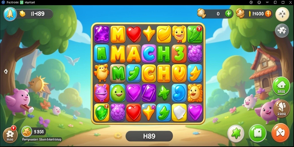 Tampilan gameplay H89 dengan suasana cerah dan simbol yang menarik.