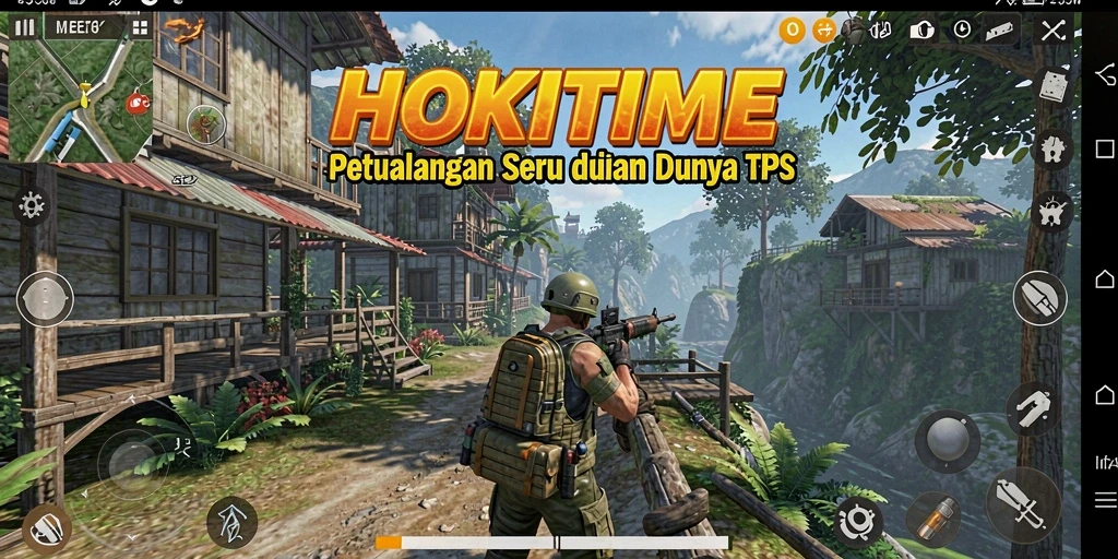 Tampilan gameplay HOKITIME yang mendebarkan dalam pertempuran TPS.