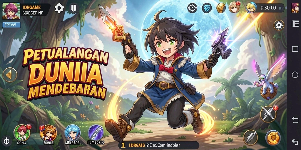 Tangkapan layar menampilkan aksi seru dalam gameplay Anime.