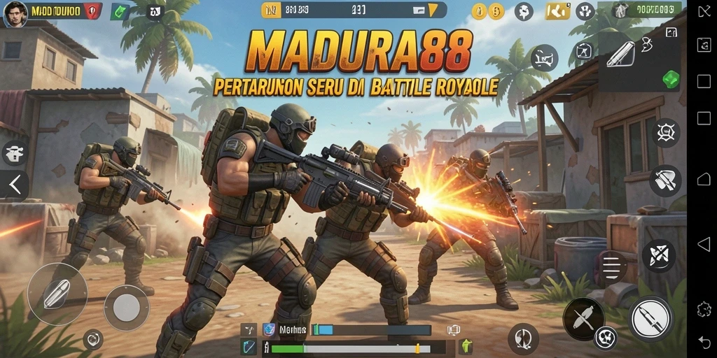 Gameplay mendebarkan di MADURA88, pertarungan Battle Royale sejati.