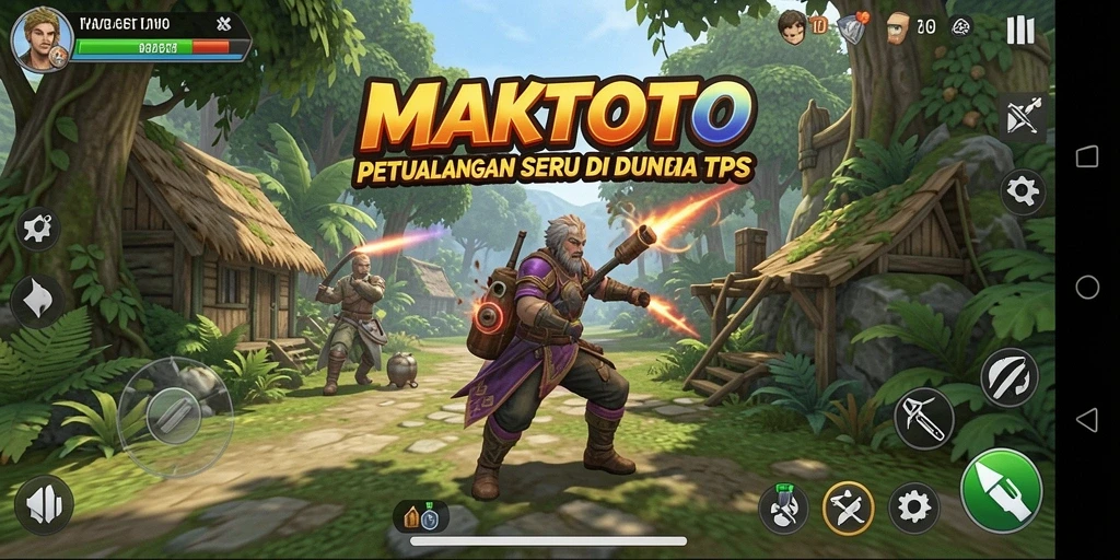 Tampilan gameplay seru dari MAKTOTO dalam pertarungan TPS.