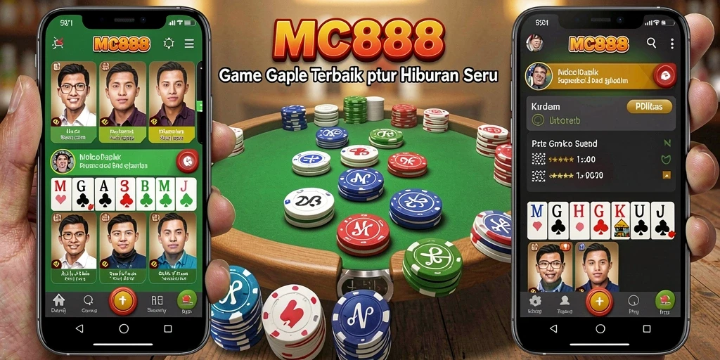 Tampilan gameplay seru dari MC888, permainan Gaple yang menarik.