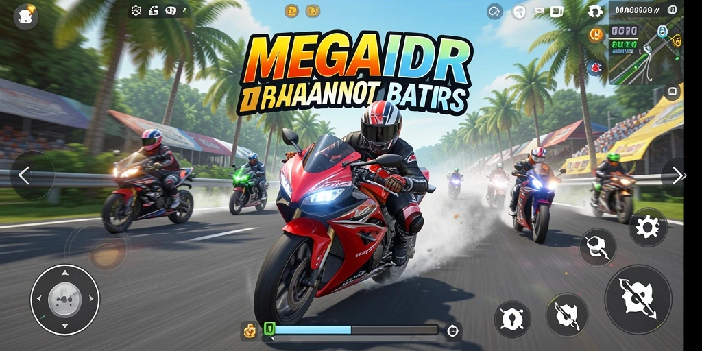 Gameplay menarik dari balapan motor di MEGAIDR.