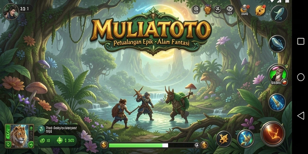 Screenshot gameplay MULIATOTO menampilkan karakter dalam pertempuran epik.