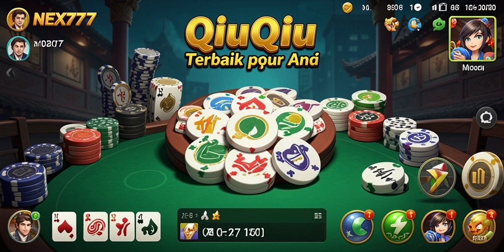 Screenshot gameplay NEX777 menampilkan aksi seru kartu QiuQiu.