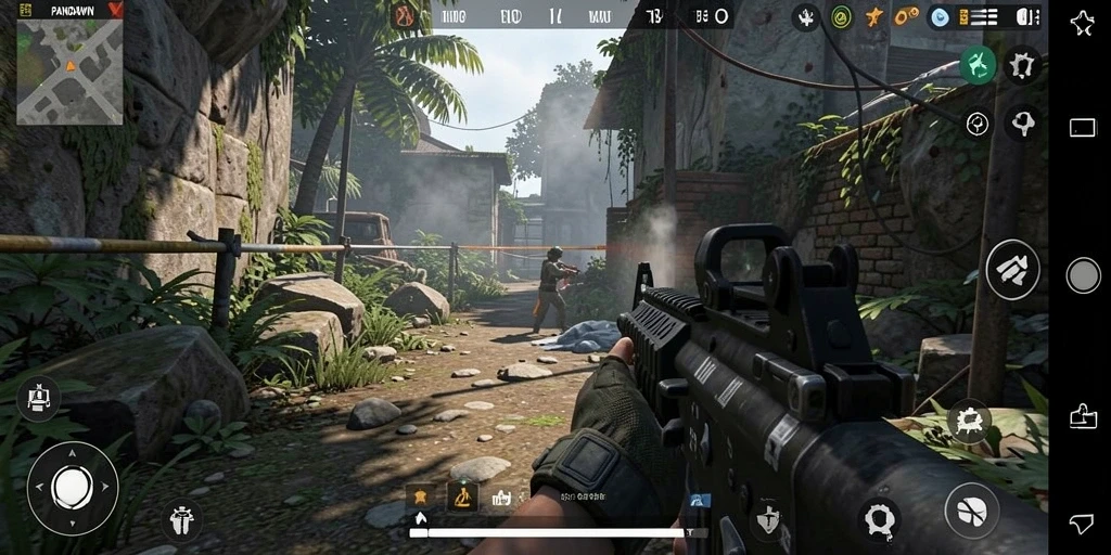 Screenshot gameplay menampilkan pertarungan intens dalam <strong>PANDAWIN</strong>.