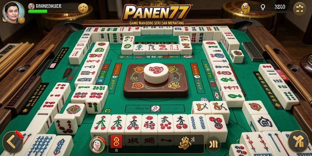 Tampilan gameplay Mahjong yang menantang dan menarik di PANEN77.