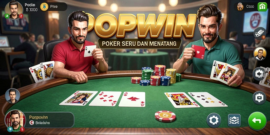 Tampilan gameplay seru dalam aplikasi POPWIN Poker.