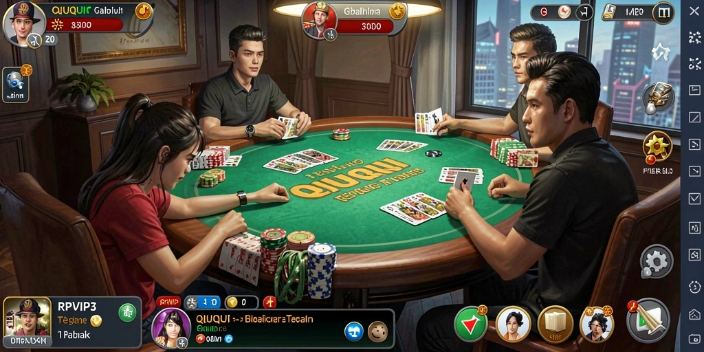 Tampilan gameplay QiuQiu yang seru dan menantang di RPVIP3.