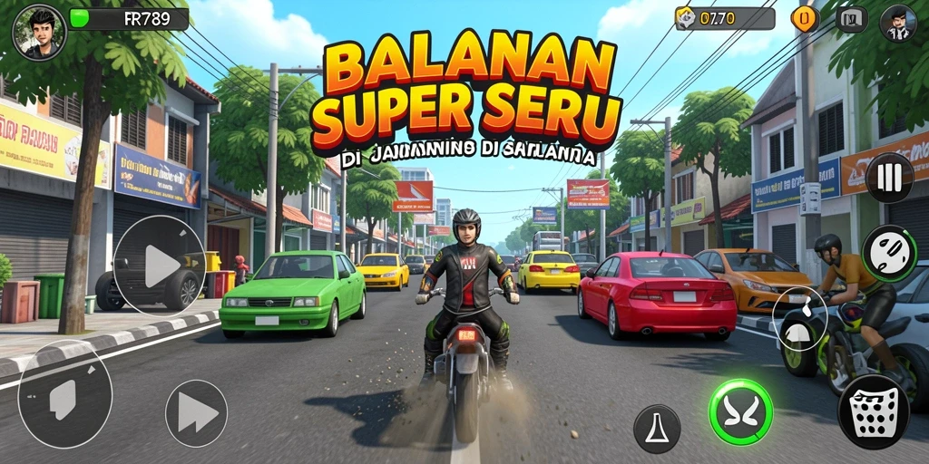 Screenshot dari gameplay balapan seru di RR789.