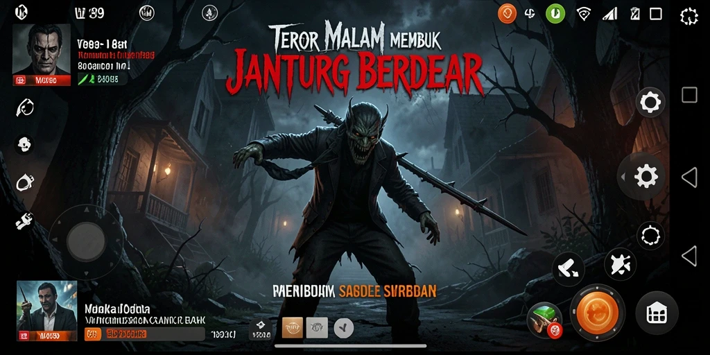 Tampilan gameplay V89 yang mencekam dengan suasana horor yang mendalam.