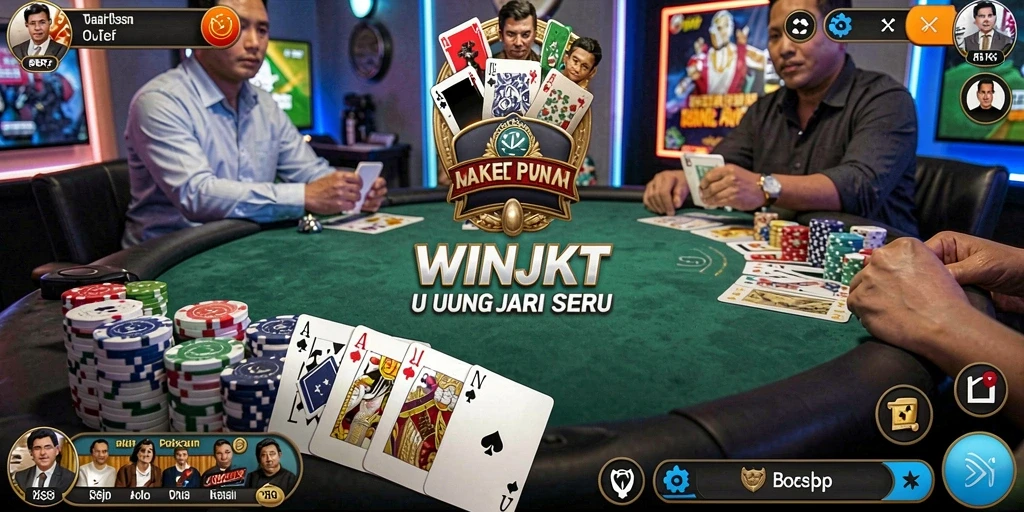 Tampilan gameplay poker yang dinamis dan seru di WINJKT.